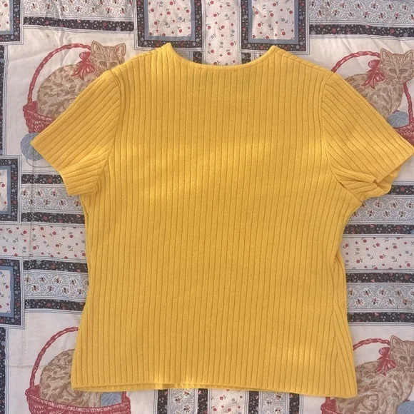Vintage St. John yellow ribbed shirt - Picture 4 of 7